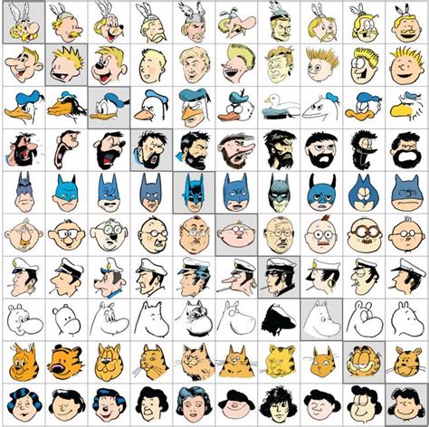10 Styles 100 Characters 10 Comic Strip Characters Redrawn In 10