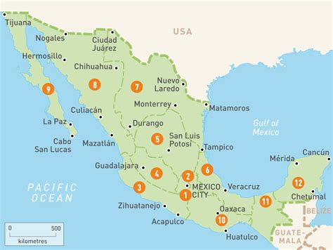 Map Of Mexico Mexico Regions Rough Guides Rough Guides