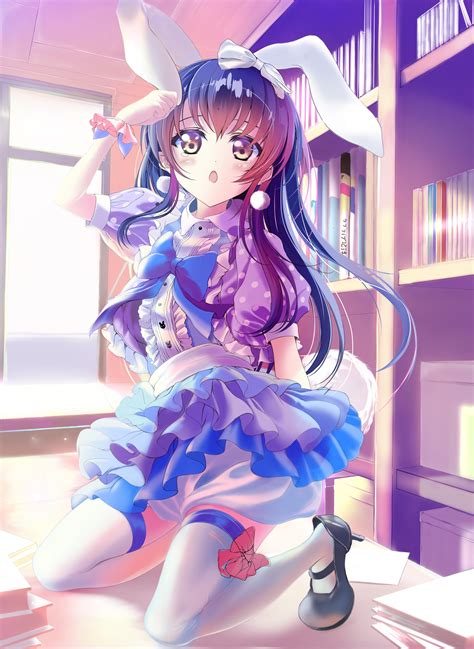 bunny anime girl background