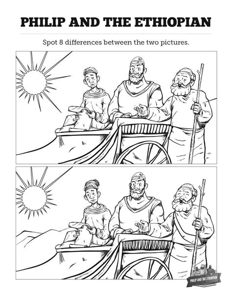 Web colors are colors used in displaying web pages on the world wide web, and the methods for describing and specifying those colors. Philip and the Ethiopian spot the difference coloring page ...