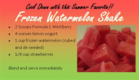 This sugar free lemon iced tea drink mixes easily with water. Is Watermelon in season? Formula #1 is a great tasting ...