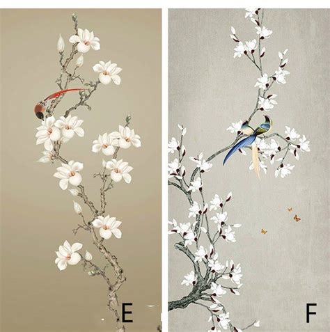 Fine Brushwork Chinoiserie Birds And Flowers Wallpaper Wall Mural