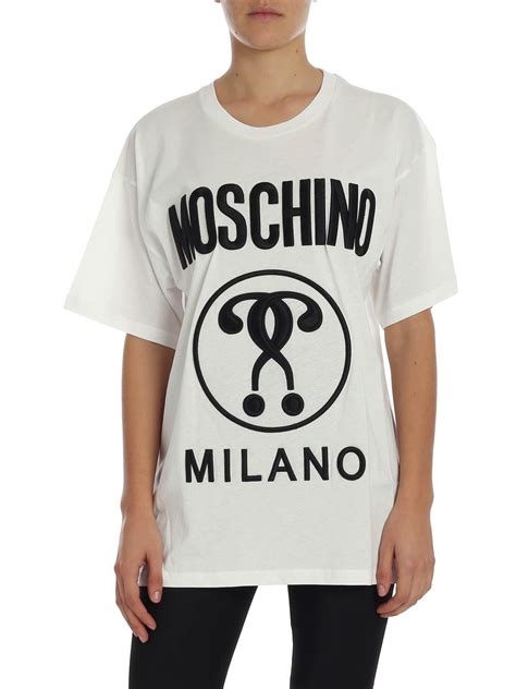 Moschino Cotton Double Question Mark White T Shirt Lyst