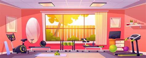 Free Gym At Home Empty Room With Sports Equipment Free Vector Nohat Cc
