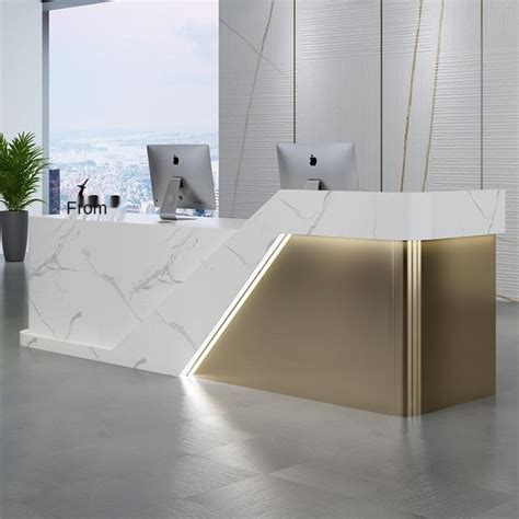 Marble Pattern Counter Reception Desk My Aashis