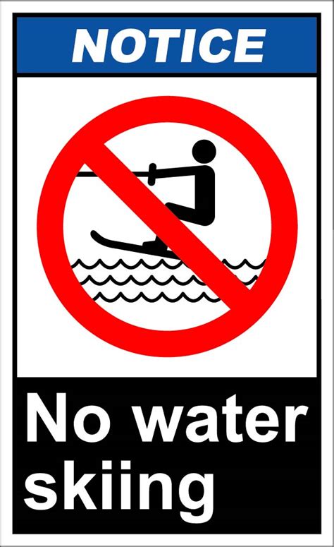Water supply status update by exception (i.e. No Water Skiing Notice OSHA / ANSI Aluminum METAL Sign