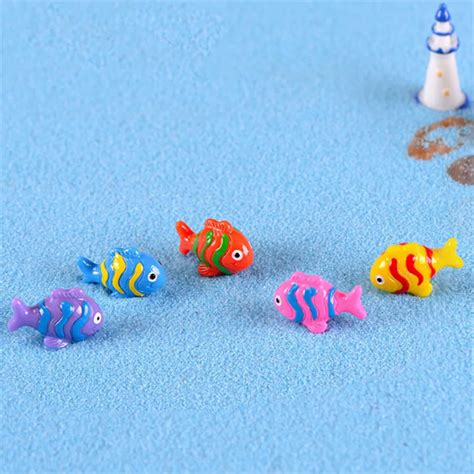 5pcslot Colorful Ocean Fish Miniature Figurine Diy Accessories Doll