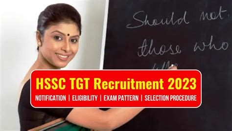hssc tgt recruitment 2023 online form for haryana trained graduate teacher 7471 post placement