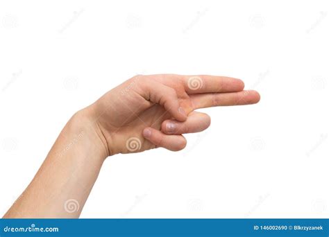 Mens Hand Pointing Forward With Your Finger On The