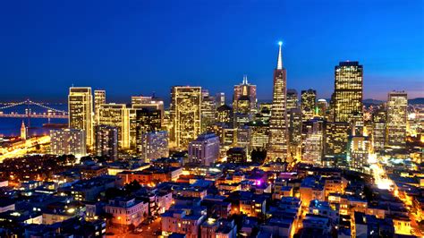 Download Wallpaper 1920x1080 california, city, top view, sky, building