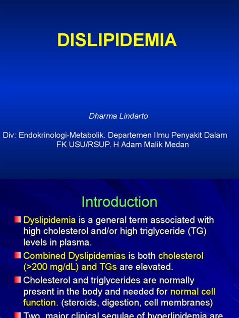 Dyslipidemia Pdf Cholesterol Hypercholesterolemia