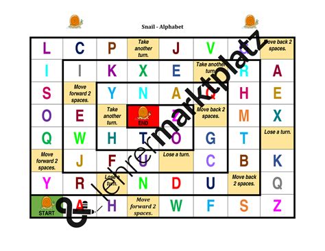 Alphabet In English Snail Game Unterrichtsmaterial Im Fach Englisch