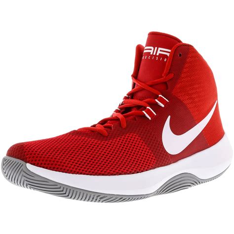 Nike Men S Air Precision University Red White Wolf Grey High Top Basketball Shoe M