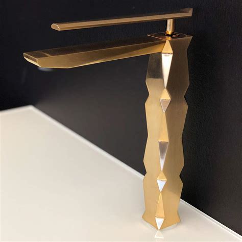 Eisen home waverly 7 inch single hole bathroom sink faucet in brushed gold. IKON Brushed Gold Luxury Vessel Sink Faucet