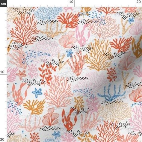 Pink Coral Reef Nautical Fabric Coral Reef By Shelbyallison Beach
