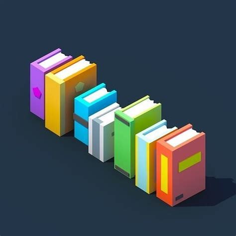 3d Model Low Poly Books Vr Ar Low Poly Cgtrader