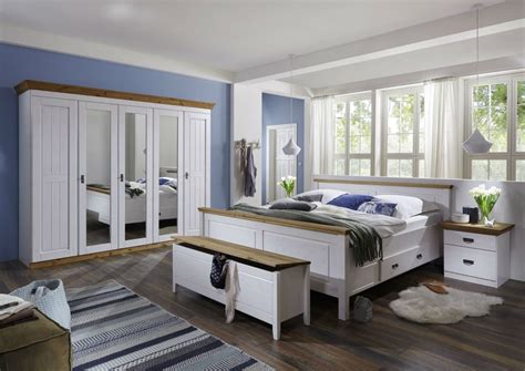Schlafzimmer Landhausstil Weiß Gelaugt Komplettset Von Harri Günstig von Schlafzimmer Im