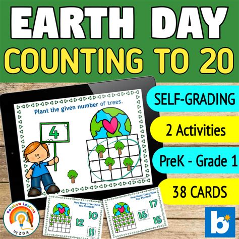 Earth Day Counting Boom Cards Earth Day Math Activities Earth Day