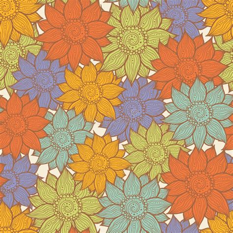 Illustration Of Seamless Hand Drawn Floral Pattern Stock Vector