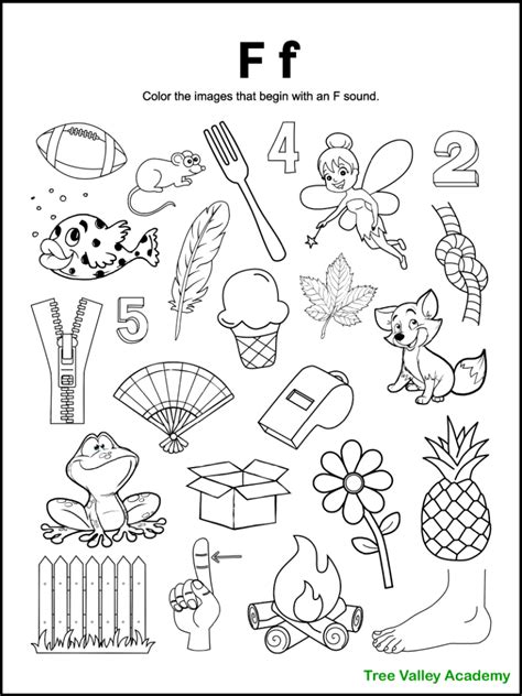 Letter F Sound Worksheets Valley Academy Coloring Home