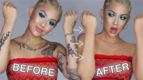 Covering All My Tattoos With Makeup Youtube Covering Tattoos With