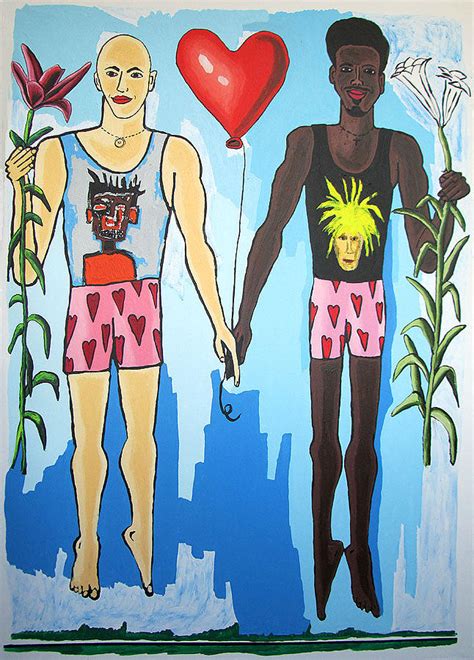 Homosexual Painting Of Love Between Black And White Men Gay Artist