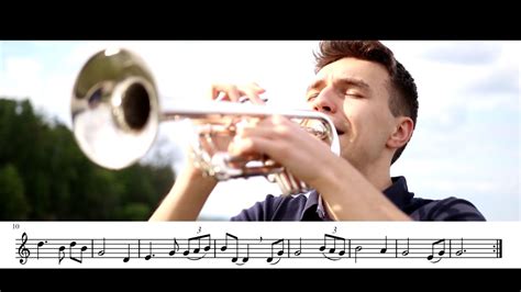 Amazing Grace Trumpet Solo Sheet Music On The Screen Youtube