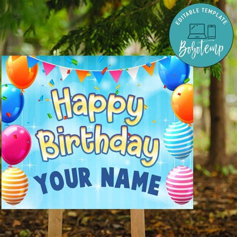 All these signs carry special meaning and special reasons, and. Customizable Happy Birthday Yard Sign Digital File Template DIY in 2020 | Happy birthday yard ...