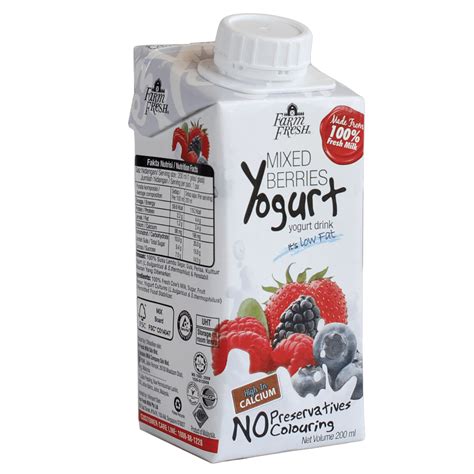 Uht Yogurt Drink Mixed Berries Farm Fresh Malaysia