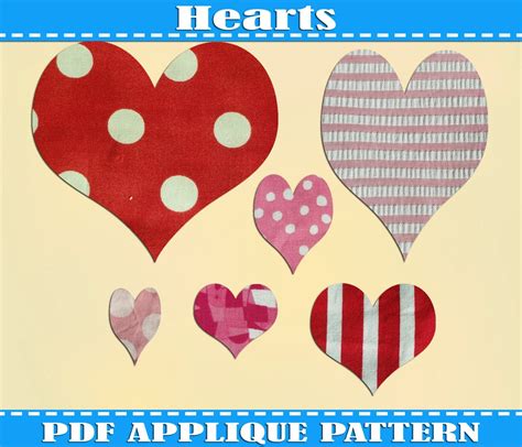 Hearts Applique Pattern Template Pdf Download By Adornablepatterns