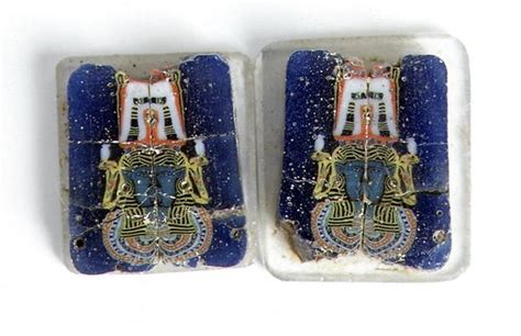 A Pair Of Romano Egyptian Mosaic Glass Inlays Depicting Th Flickr