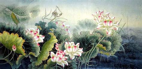 Chinese Lotus Painting 2803001 69cm X 138cm27〃 X 54〃