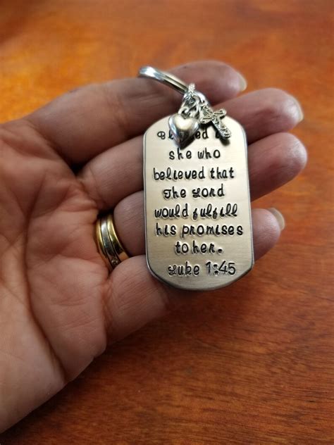 Luke 1 45 Bible Verse Key Chain Blessed Is She Who Believed Etsy Uk