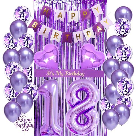 buy 18th birthday decorations for girls 18th birthday balloons purple 18th birthday