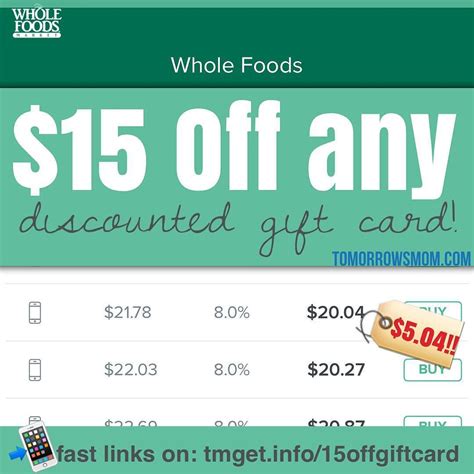 To start, you can score 100 free sb points when you sign up using promo code. $21.78 Whole Foods Gift Card for $5.04 . . Tips: (for more ...