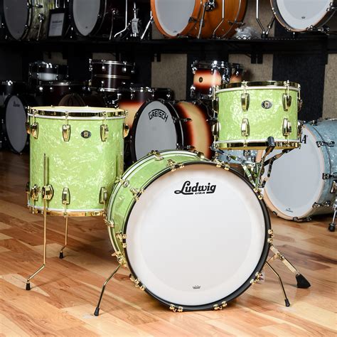 Ludwig 110th Anniversary Classic Maple 131622 3pc Drum Kit Emerald