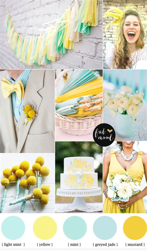 Berlin blue, blue, blue teal, mustard, prussian blue, yellow. Mint and yellow wedding Colours,mint green and yellow ...