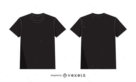 T Shirt Mockup Template In Black Tones Over White Design Lets You Try