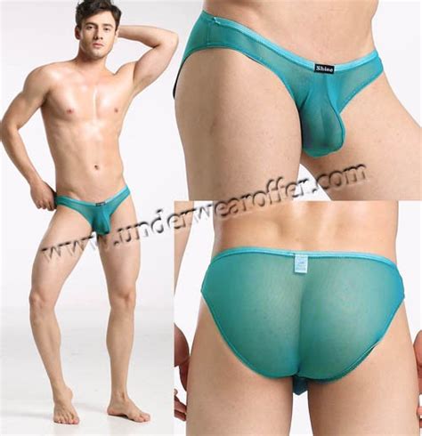 Sexy Mens Sheer Mini Briefs Bulge Pouch Underwear See Through Mesh Bikini Briefs Size S M L