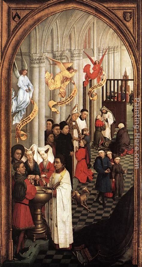 Rogier Van Der Weyden Seven Sacraments Altarpiece Left Wing Painting