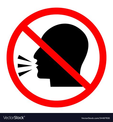 Do Not Talk Icon On White Background No Talking Vector Image