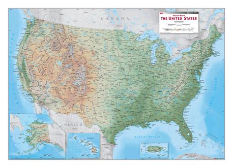 Physical Wall Map Of The Us By Equator Maps Mapsales