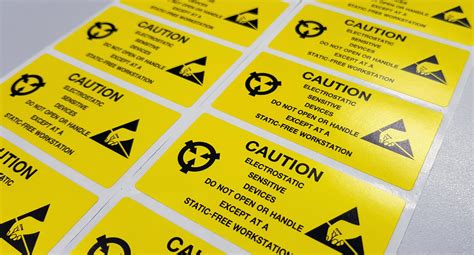 Standard Caution Label With Text Caution For Electrostatic Sensitive