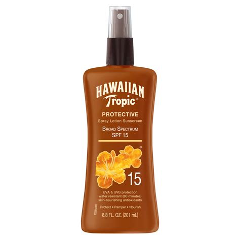 Солнцезащитный спрей Hawaiian Tropic Spray Lotion Sunscreen Broad Spectrum Spf 15 купить в