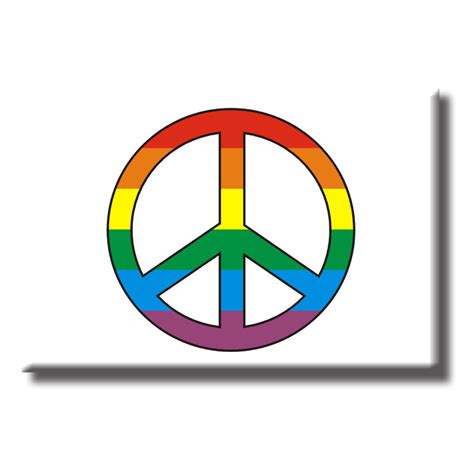Magnet Rainbow Peace Sign Phs International