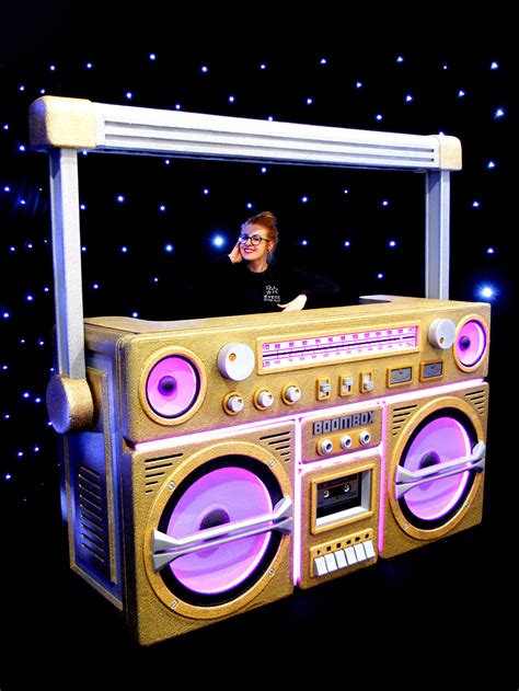 Giant Boombox Prop With Lights Gold Event Prop Hire Event Props