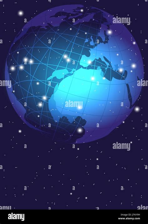 Night Nighttime Technology Globe Planet Earth World Map Atlas Map Of
