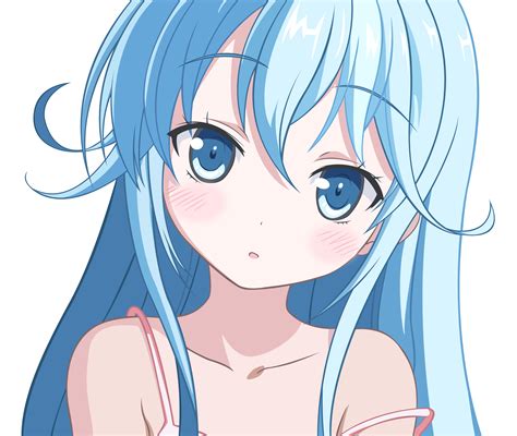 Blue Eyes Blush Blue Hair Long Blue Anime Anime Kawaii Anime