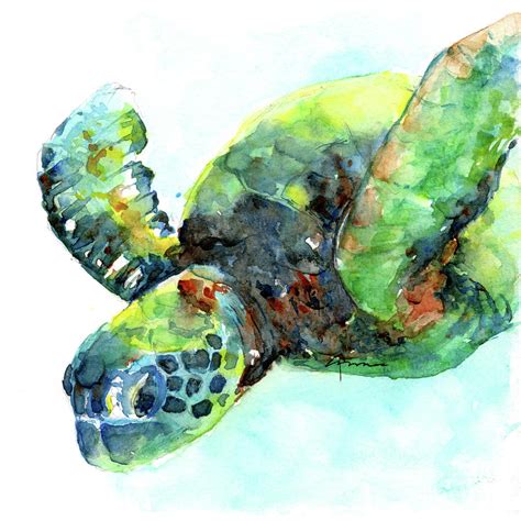 Sea Turtle Painting By Claudia Hafner