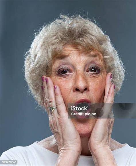 Surprised Shouting Senior Woman Stock Photo Download Image Now 60